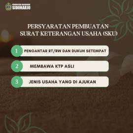 PERSYARATAN PEMBUATAN SURAT KETERANGAN USAHA (SKU)